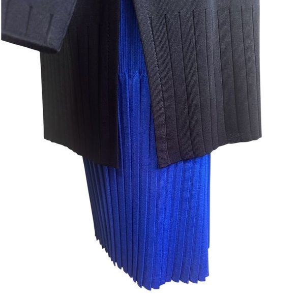 Vintage Misook Skirt Tunic Set Black and Blue Pleated Long Sleeve Women’s Small - Picture 5 of 12